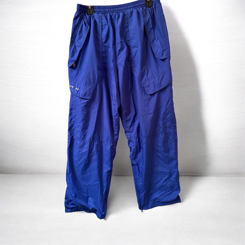 VTG Starter Track Pants Mens Medium Blue Swishy Windbreaker Cargo Lined Y2K 90s